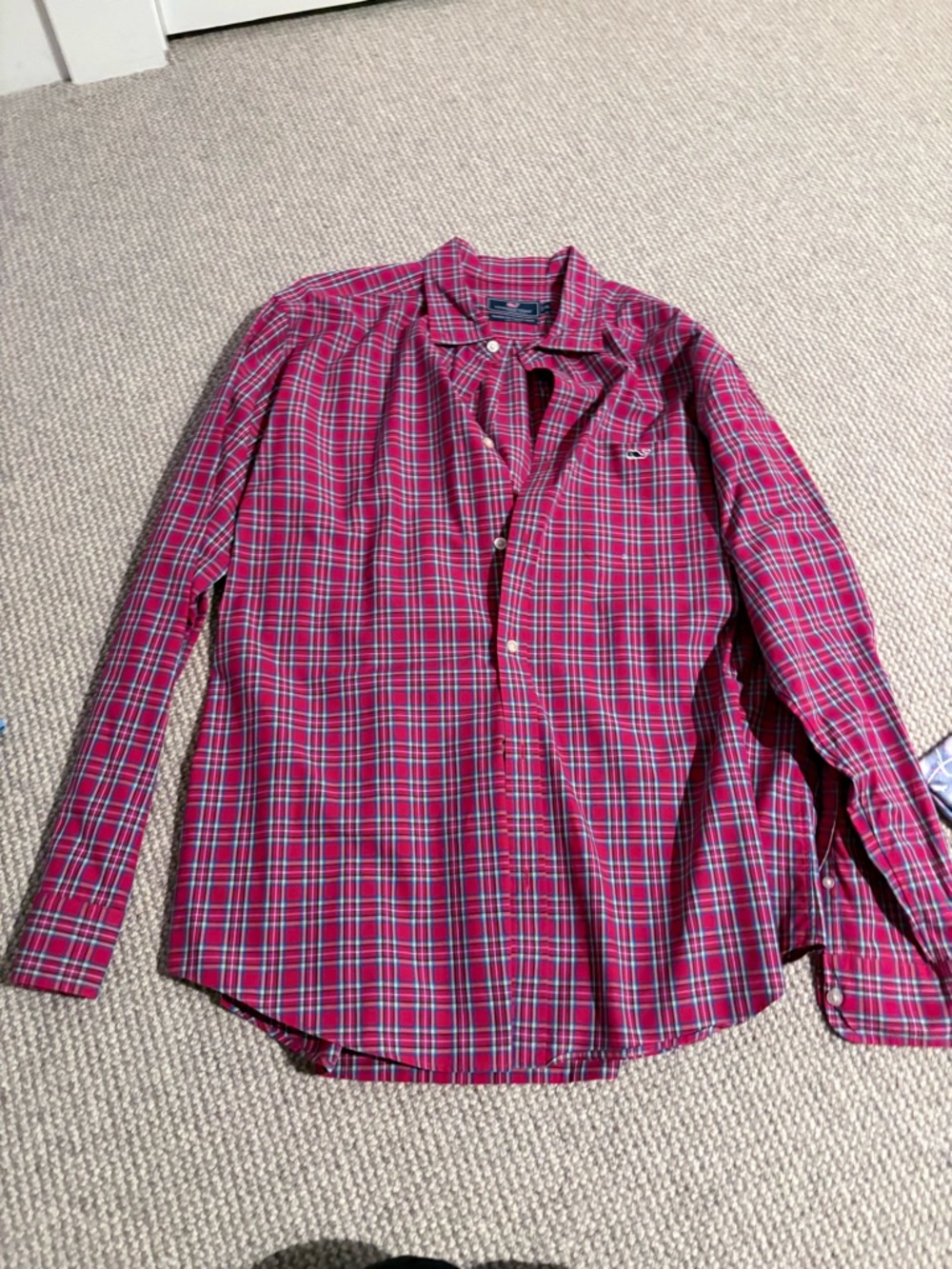 Vineyard Vines Red Plaid Long-Sleeve Button-Down Shirt